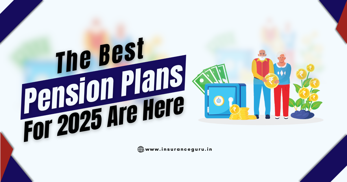 The Best Pension Plans For 2025 Are Here featuring an elderly couple standing next to a safe and a money plant growing Rupee coins.